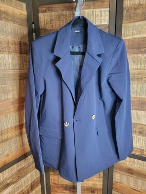 Navy Double-Breasted Blazer